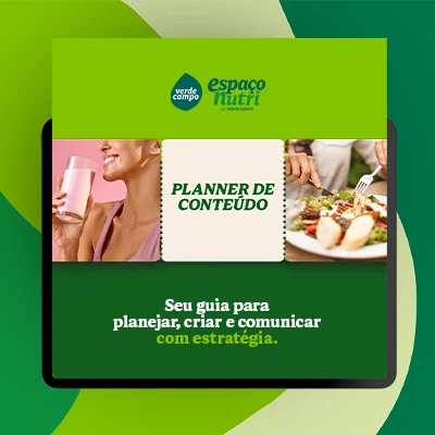 Capa oficial do material Planner de conteúdo Espaço Nutri